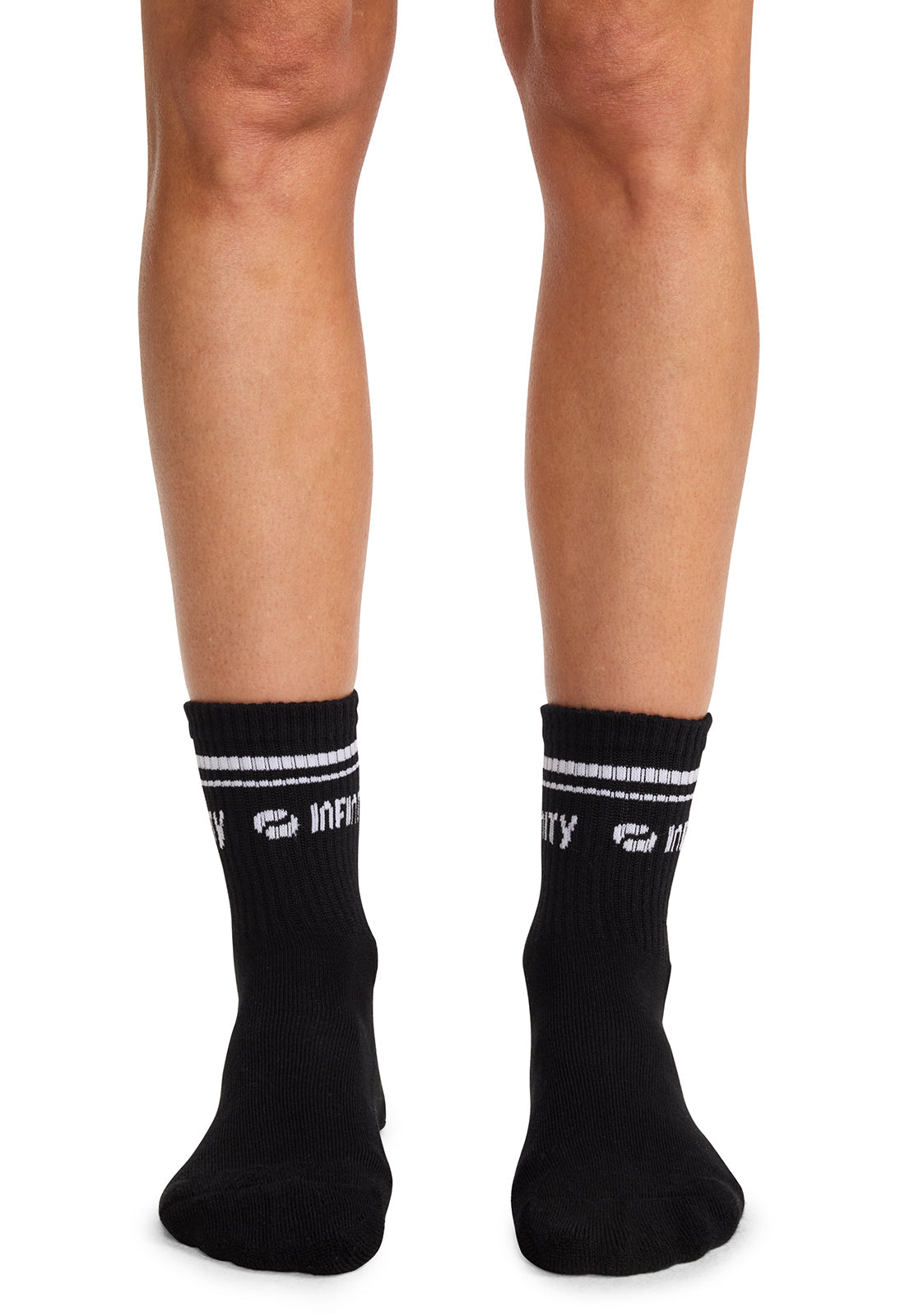 Unisex Athletic Crew Socks - Black/White